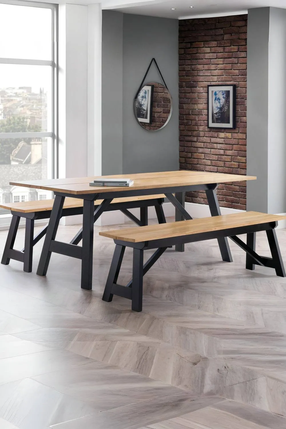 Julian Bowen Hockley Rectangular 4-6 Seater Dining Table in Black 3