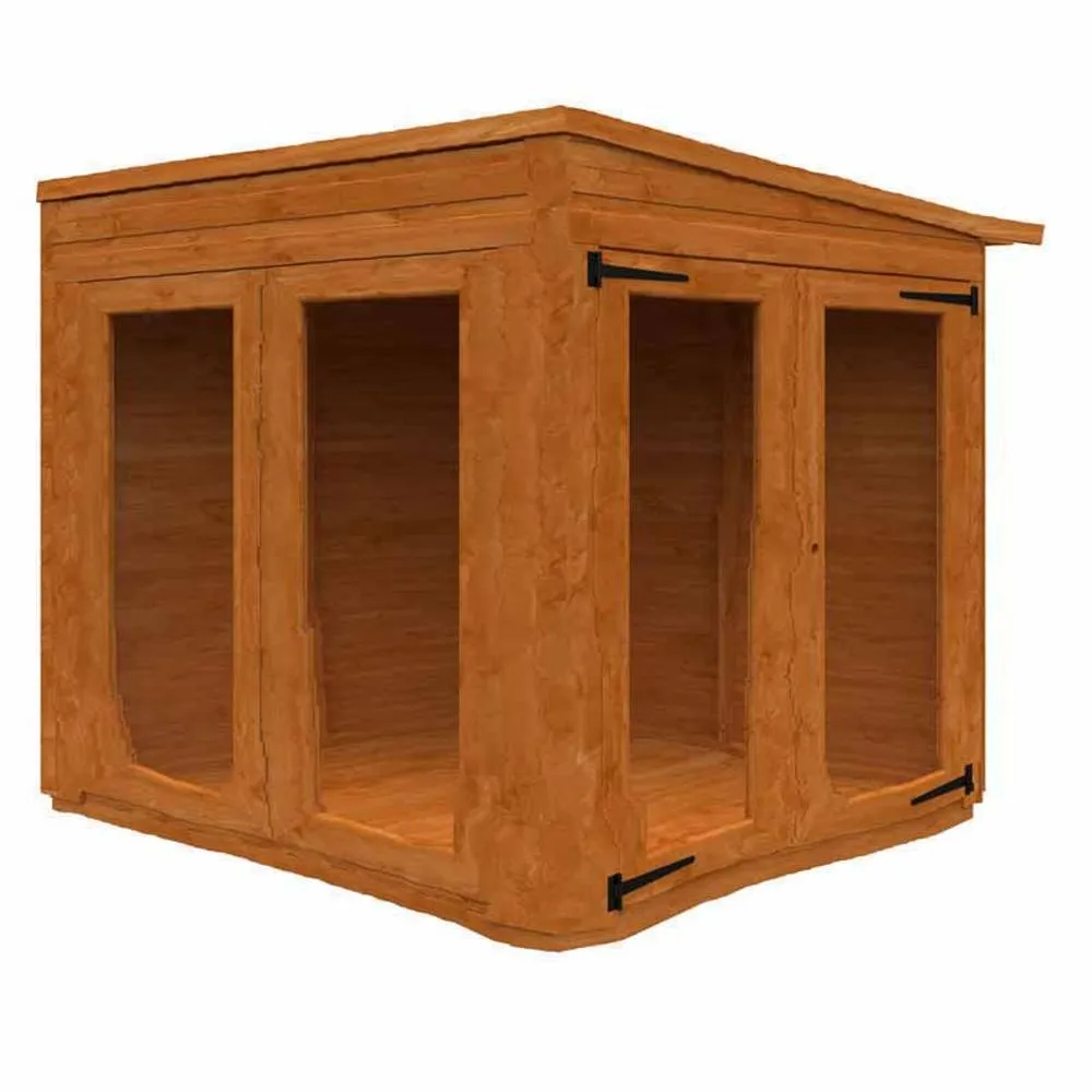 Buttercup Farm 4x4 Flex Pent Full Pane Summerhouse 12mm Flex - L123.8xW115xH203 cm in Burnt Orange