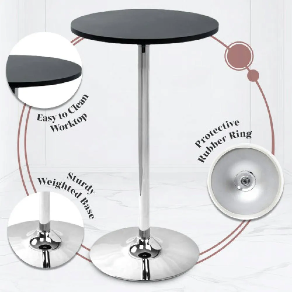 netfurniture Eclipse Poseur Table Round Black Wood 3