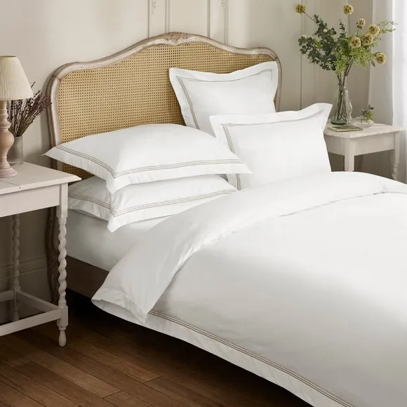 Dorma Rovello Embroidery 100% Cotton Duvet Cover & Pillowcase Set 1