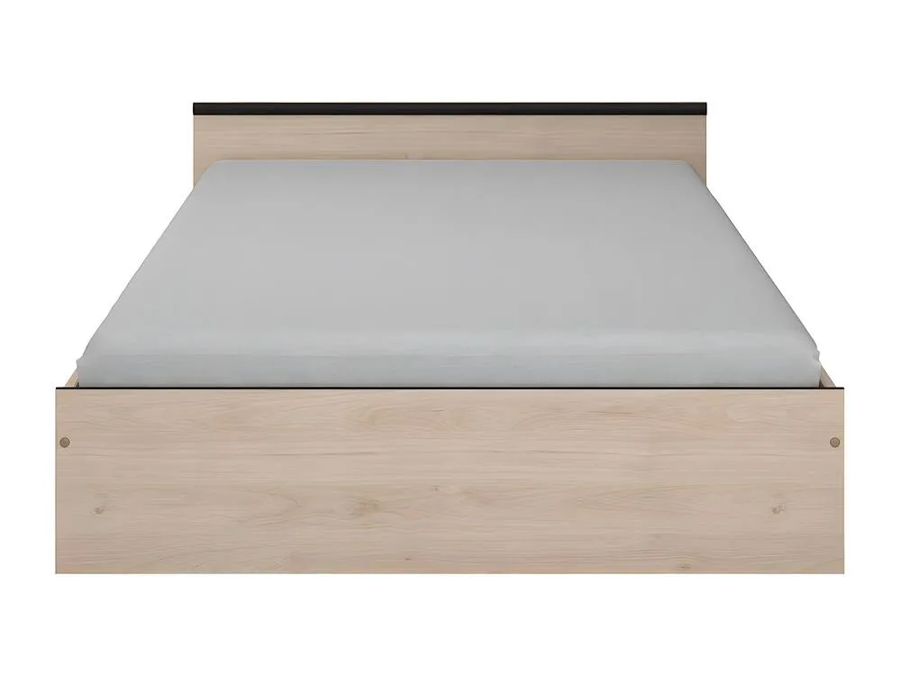 Vente-unique 140 X 190 Cm Bed With Storage, 2 Drawers & 1 Compartment - Natural in Light Oak 2