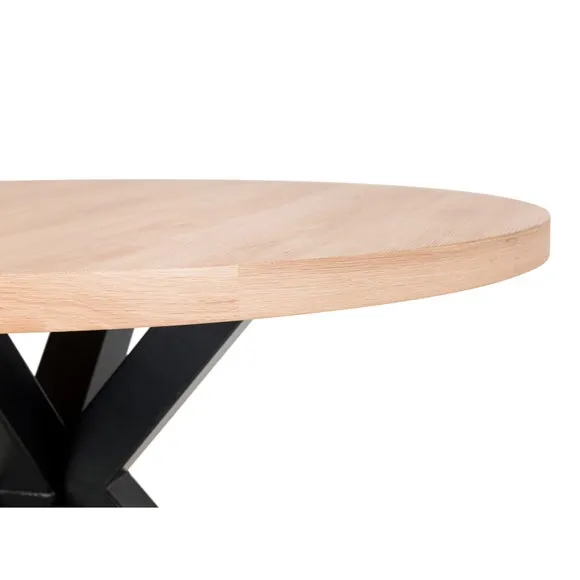 Berwick 4 Seater Round Dining Table, Black 6