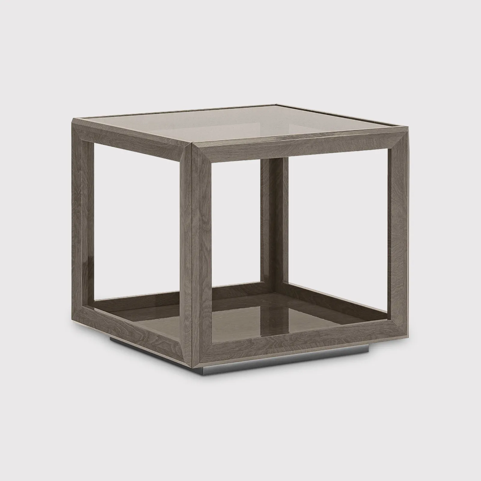 Vinci Square Lamp Table, Grey Wood | Barker & Stonehouse