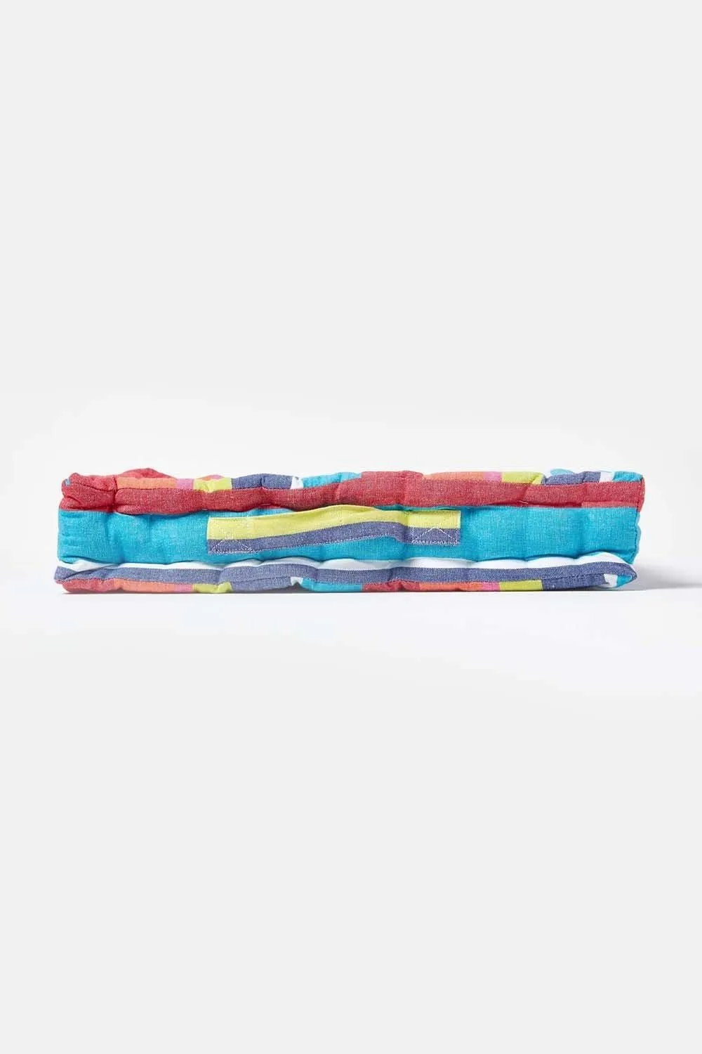 Homescapes Cotton Multicoloured Stripe Floor Cushion 5