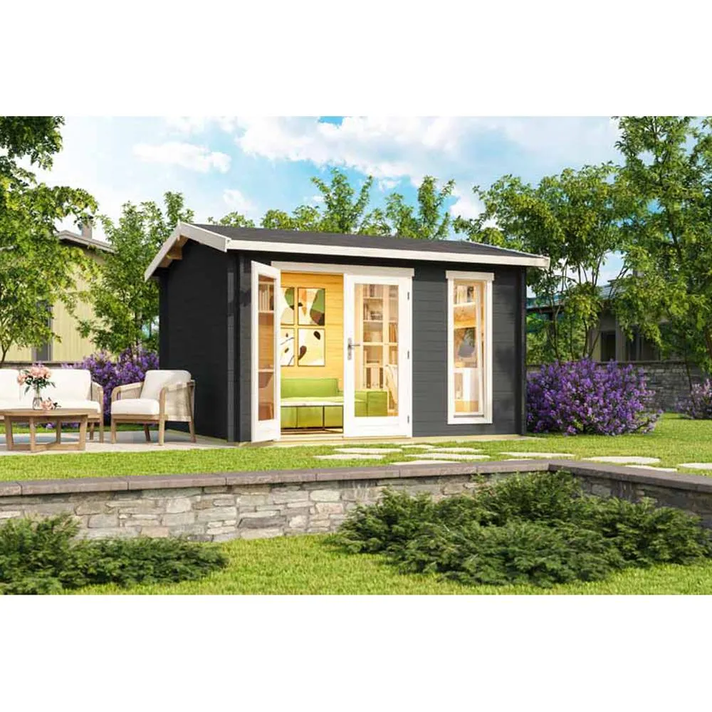 Lasita Maja Ltd Carlisle-Log Cabin, Garden Room, Home Office - L390xW350.8xH245.1 cm in Light Brown 4