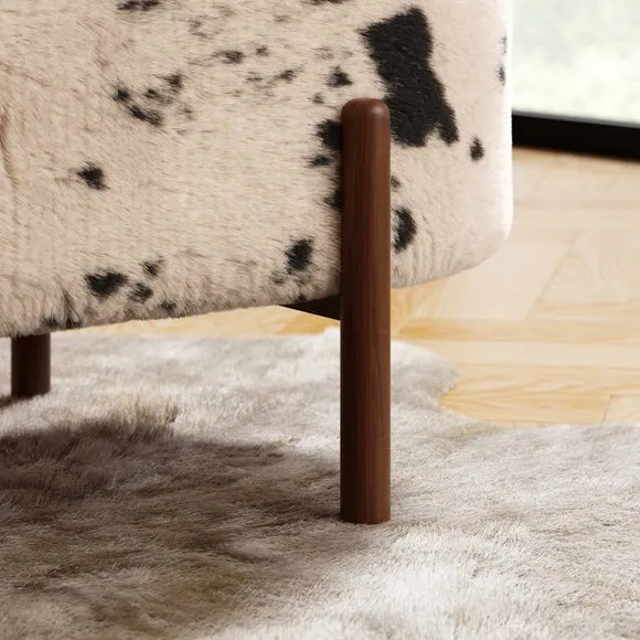 Marley Faux Cow Fur Storage Ottoman 4