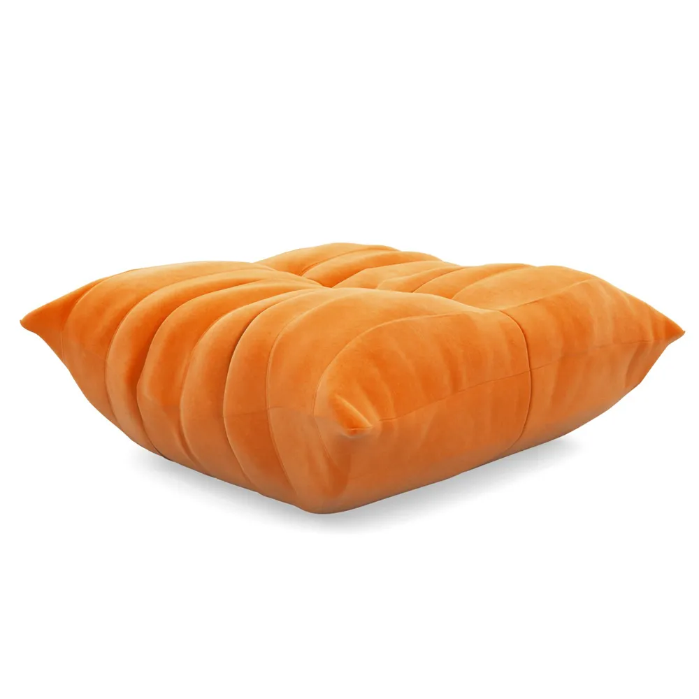 Ligne Roset Togo Footstool Alcantara Cadmium Orange 1