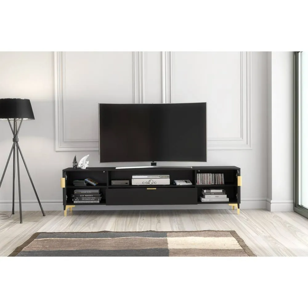 Creative Furniture Tide Crest TV Unit 200cm - Black & Gold 6