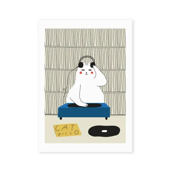 East End Prints Disco Cat by Seekprint Print 2