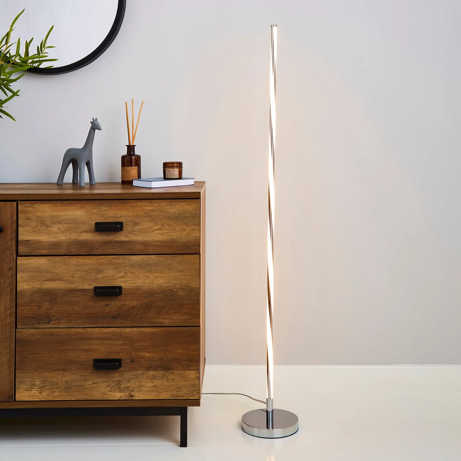 Hettie Integrated LED Floor Lamp Silver