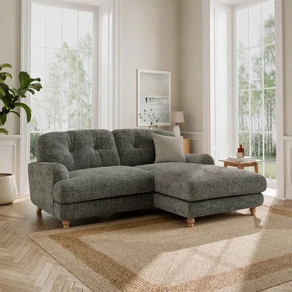 Martha Chunky Chenille Corner Chaise Sofa 1