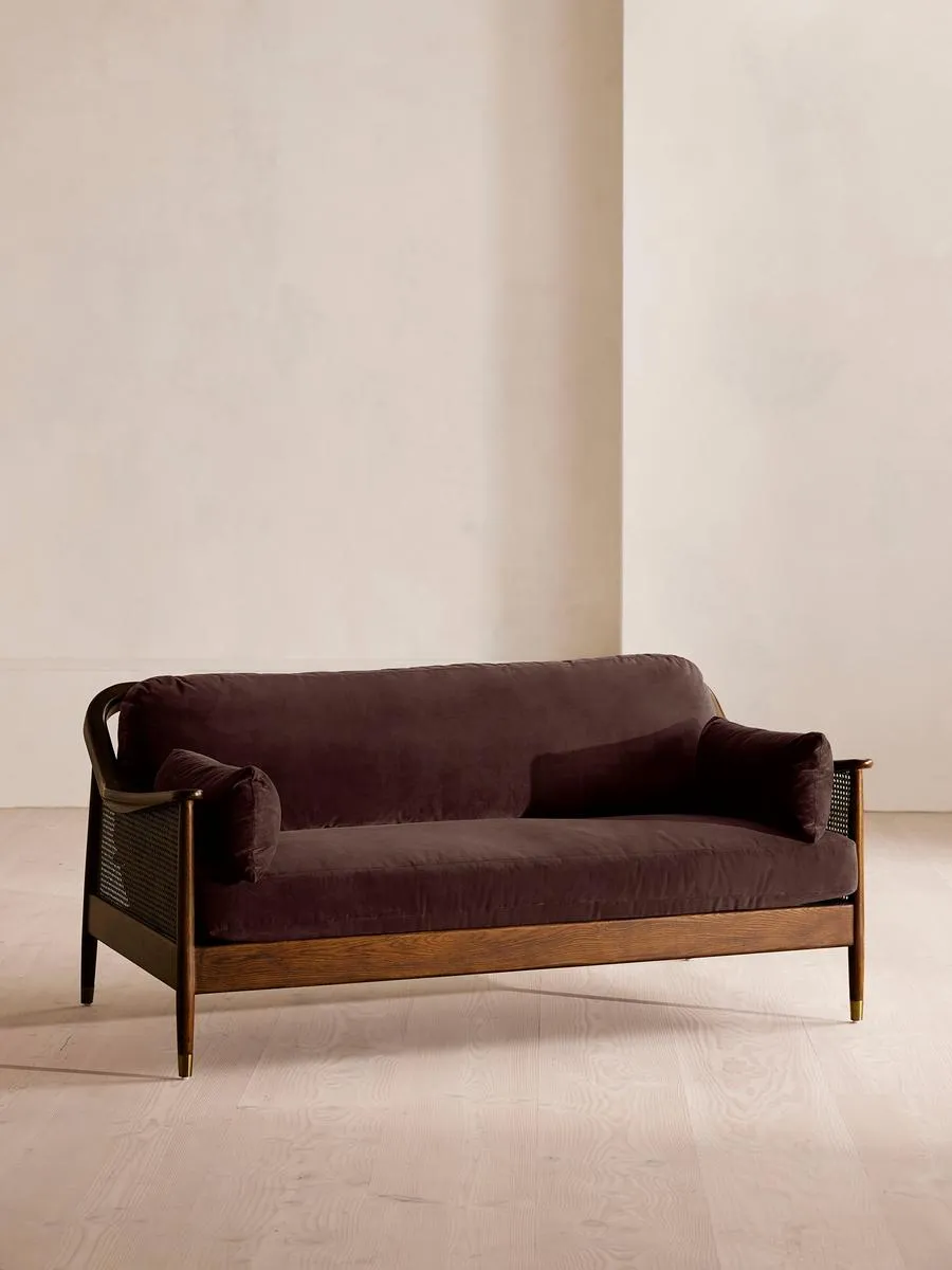 Atlanta Three Seater, Velvet, Aubergine