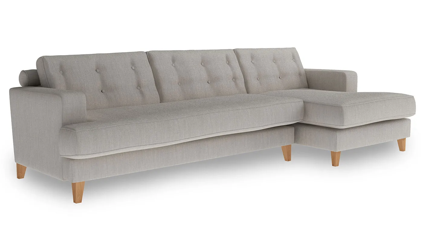 Heal's Mistral Right Hand Facing Corner Sofa Broad Weave Tin Natural Feet