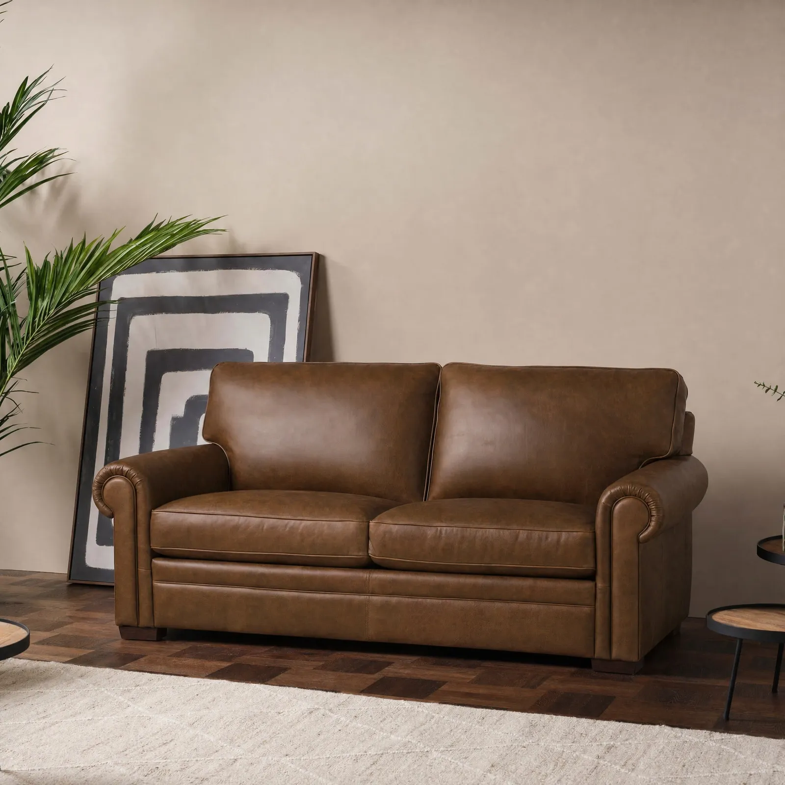 Bellagio 3 Seater Sofa-2 Cushions Leather | Barker & Stonehouse 2
