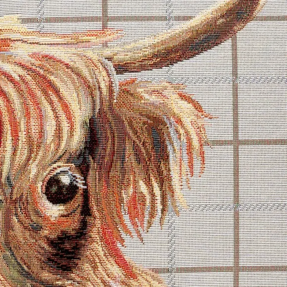 Highland Cow White Cushion 2