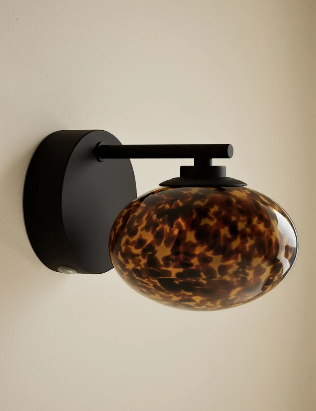 M&S Rechargeable Tortoiseshell Glass Wall Light Black