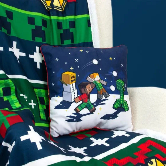 Minecraft Snowy Square Cushion