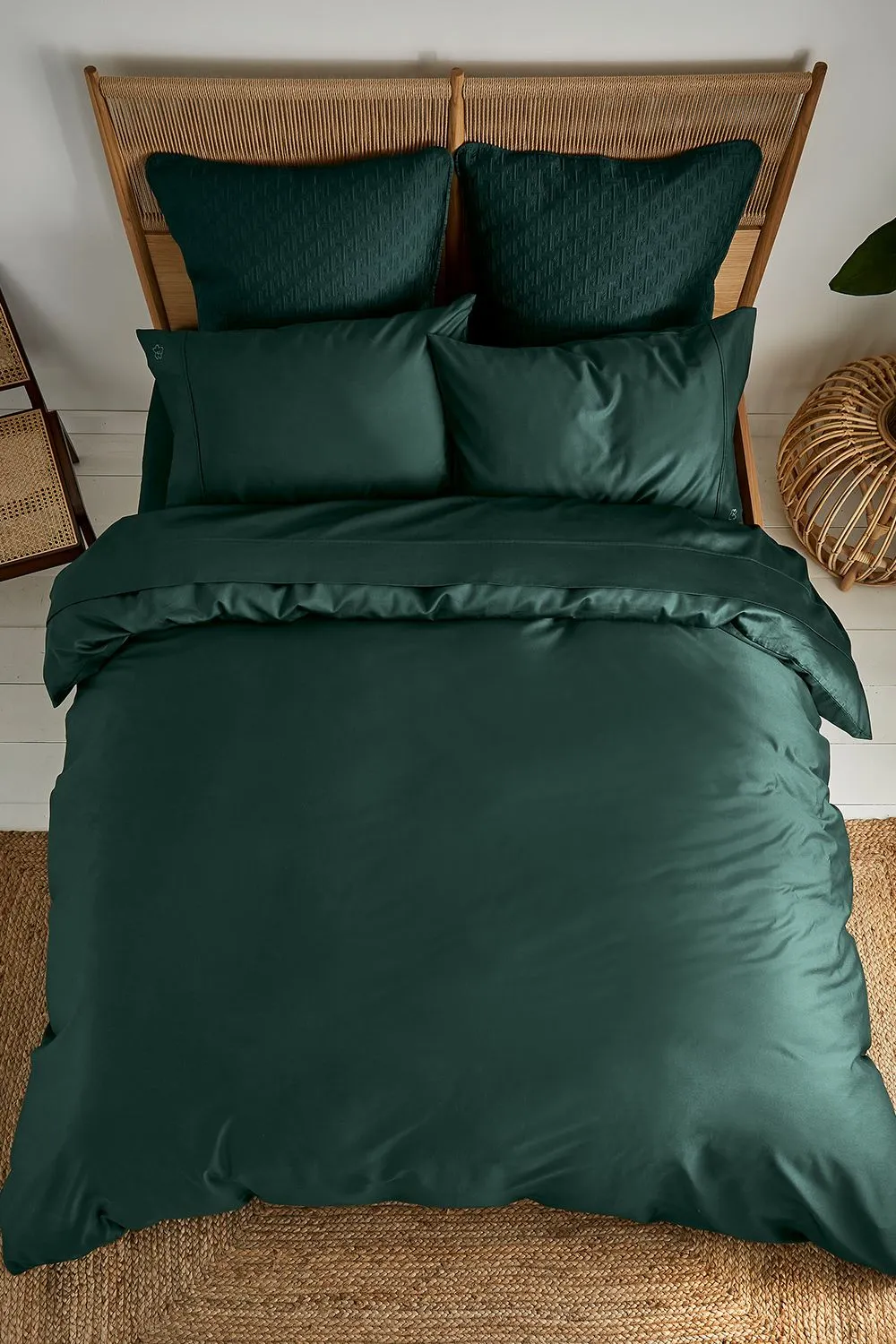 Ted Baker 'TB Plain Dye' Cotton Sateen Flat Sheet in Dark Green 4