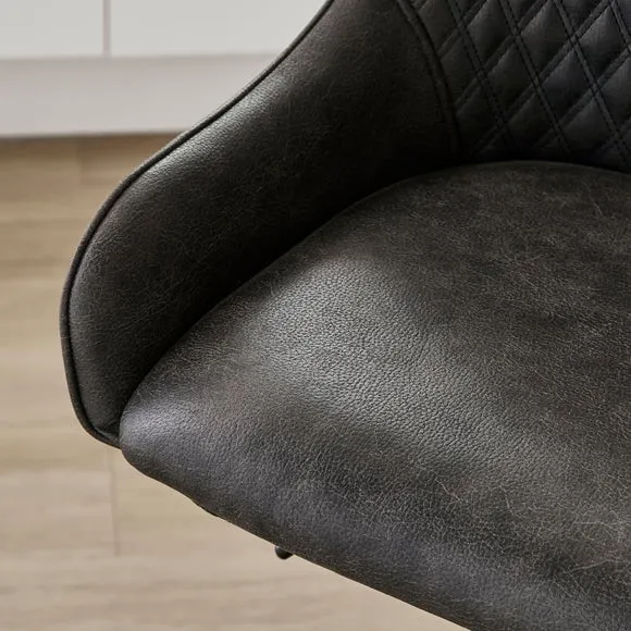 Hudson Height Adjustable Bar Stool, Faux Leather 4