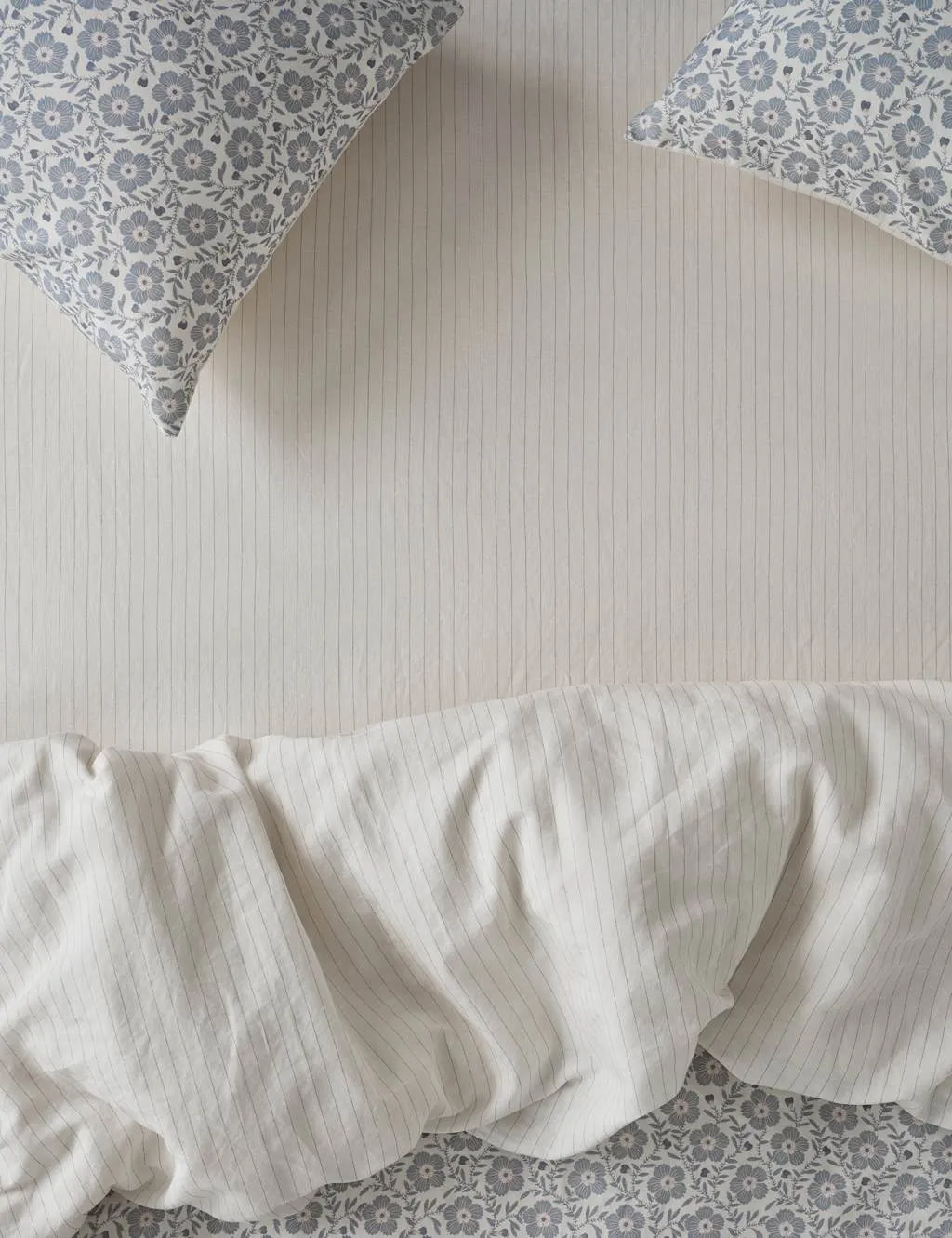 Piglet In Bed Linen Rich Folk Floral Fitted Sheet Grey Mix