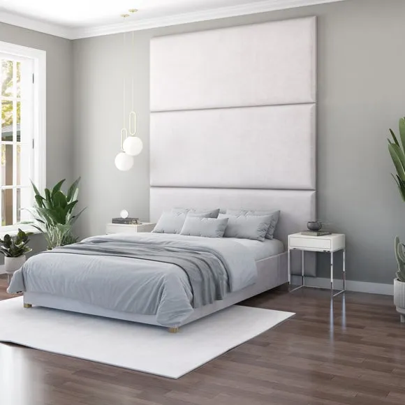 Hanging Wall Panel Dual Mount Plush Velvet Headboard 4