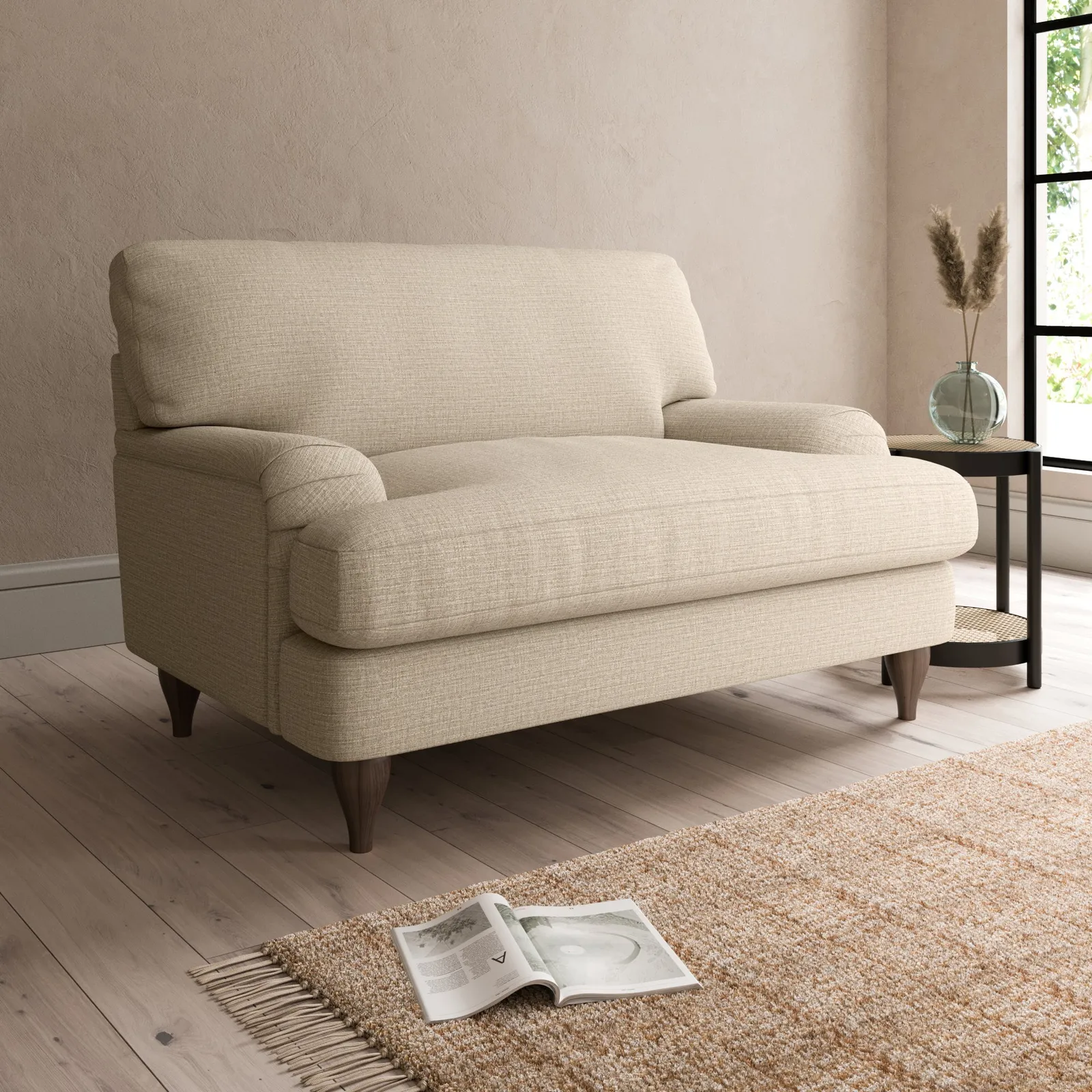 Darwin Textured Weave Snuggle Chair Yellow