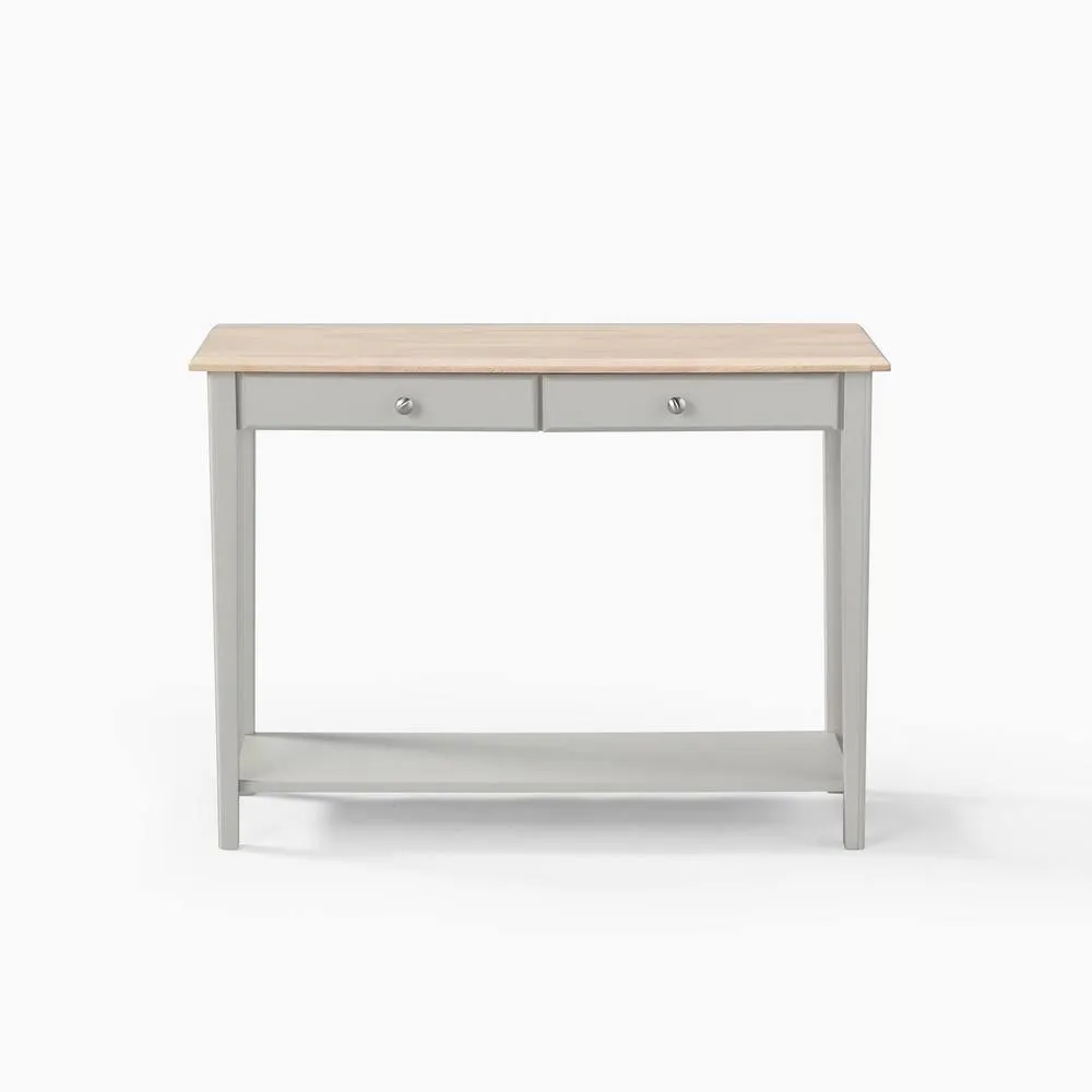 FurnitureboxUK Eden Rectangular Whitewash & Light Grey Wood Console Table 4