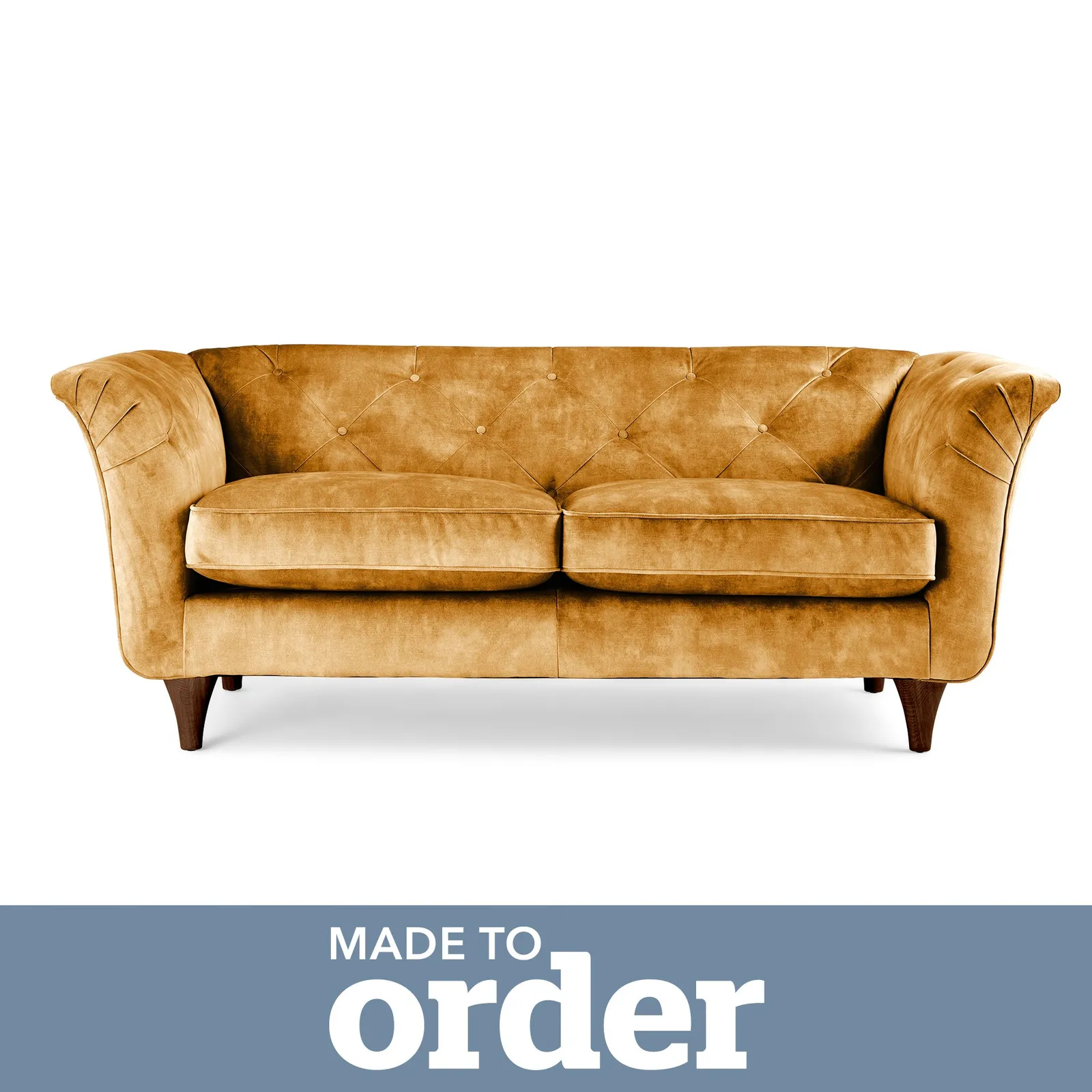 Jaipur 2 Seater Sofa Slub Velvet Slub Velvet Mustard