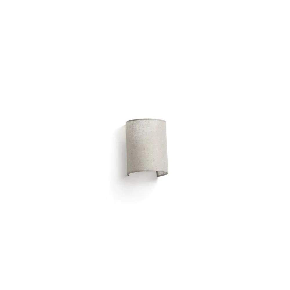 Netlighting Otton Round Linen Up Down Wall Lamp Vertical in Natural
