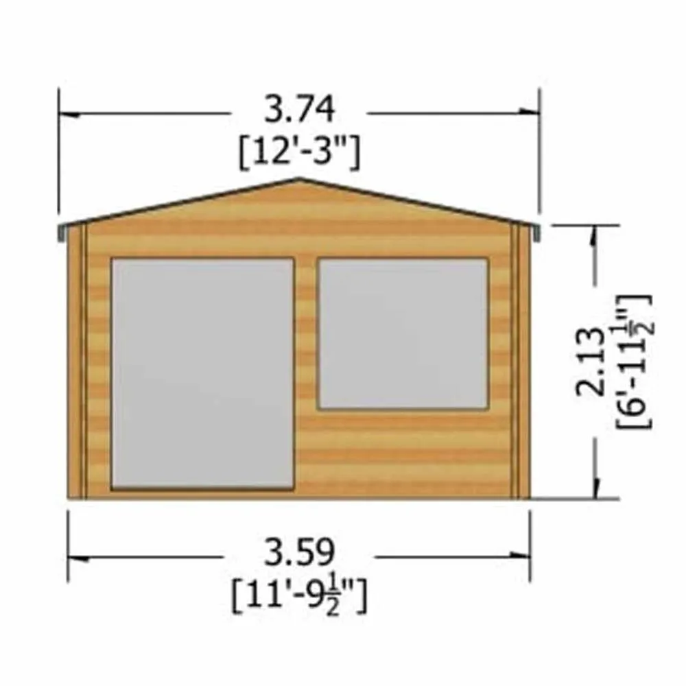 Shires Hale 28 mm Log Cabin 12 x 12 Feet in Brown 3