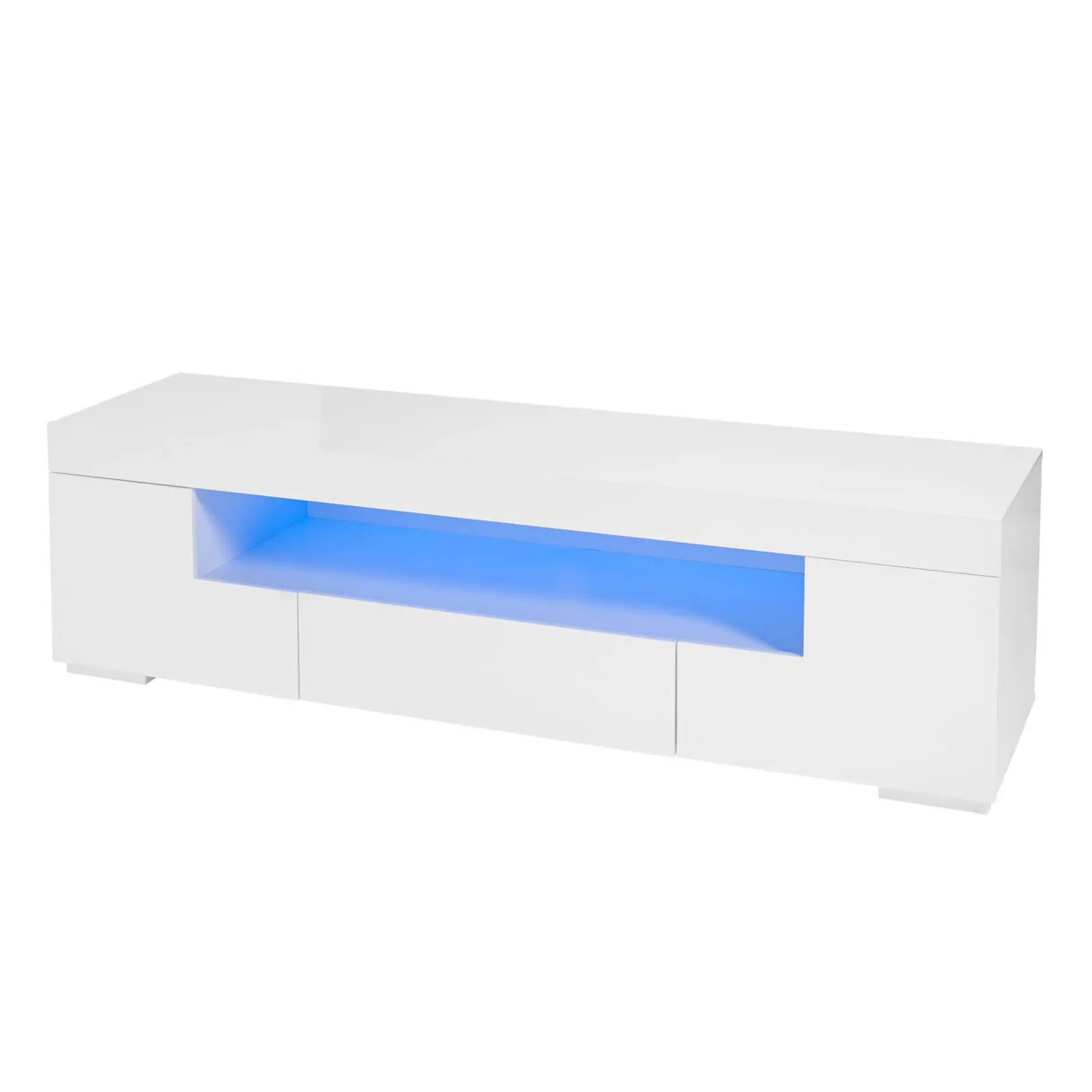 Milano White TV Stand with LED Lights White