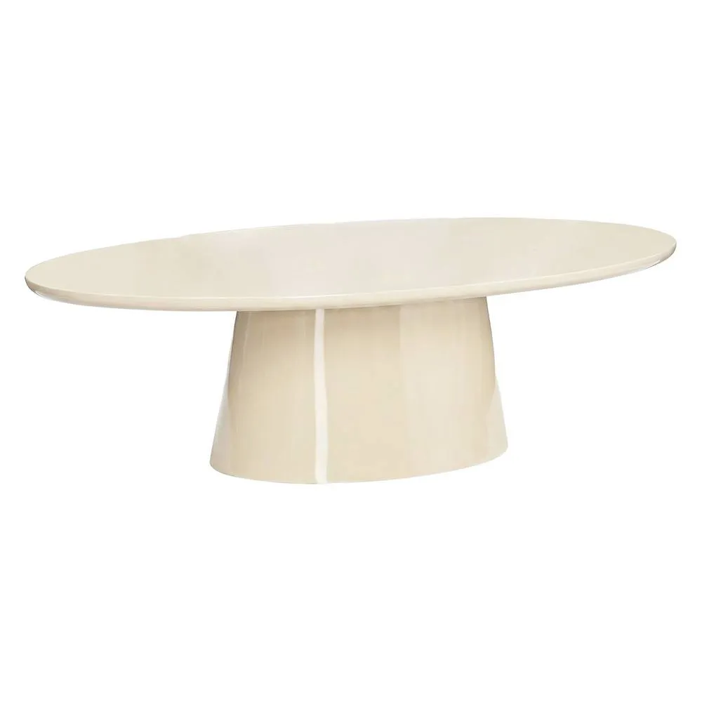sweeek Oval coffee table with glossy finish in Cream 2