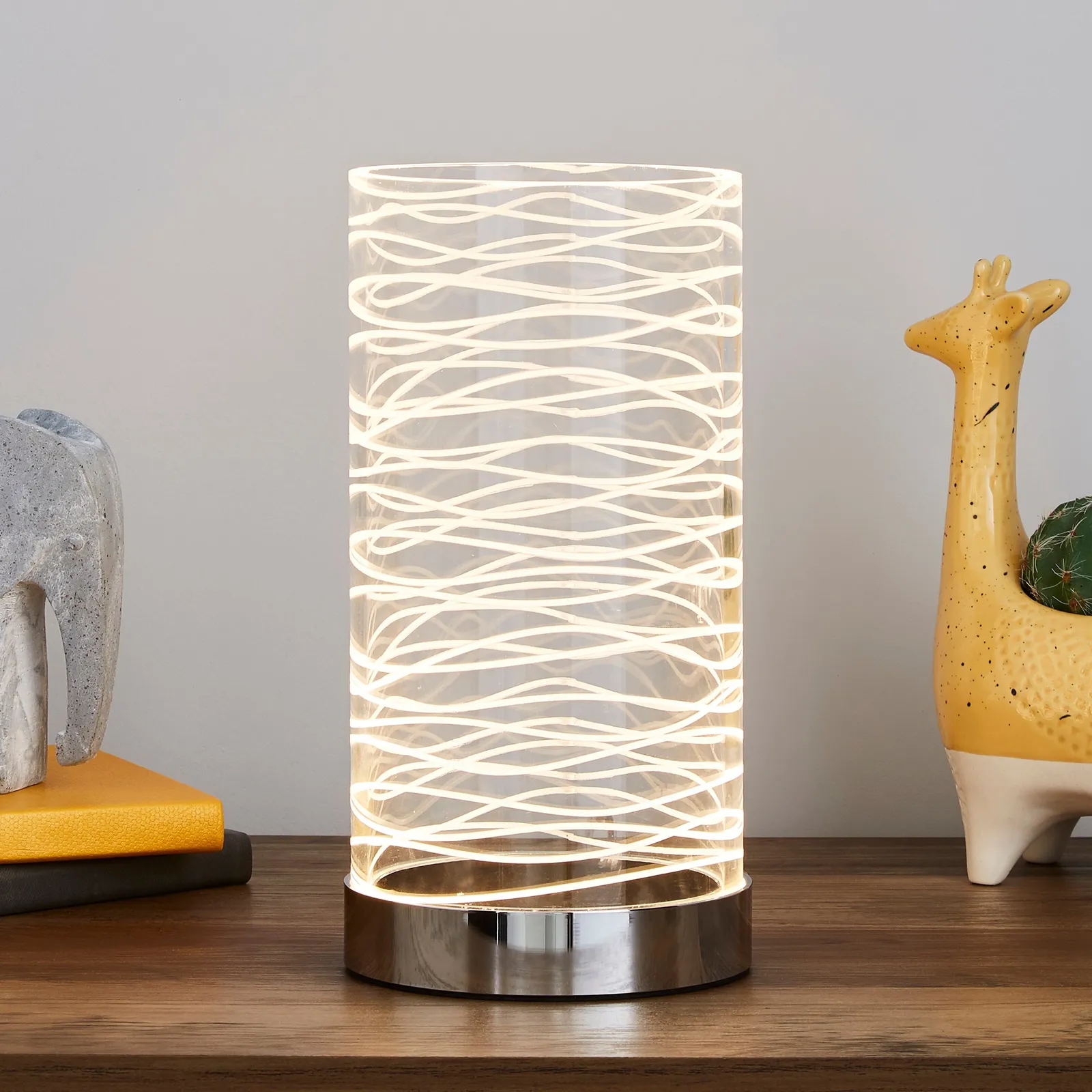 Clee Etched Table Lamp Clear