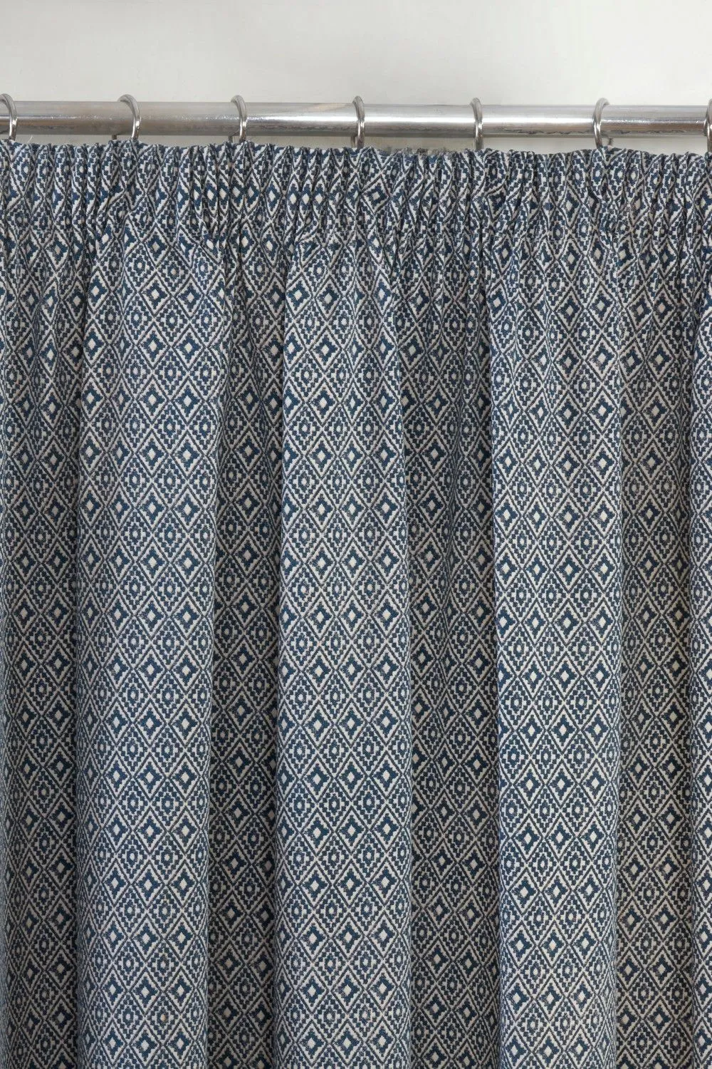 Sundour Aztec Pencil Pleat Fully Lined Ready Made Taped Top Curtain Pair in Navy 2