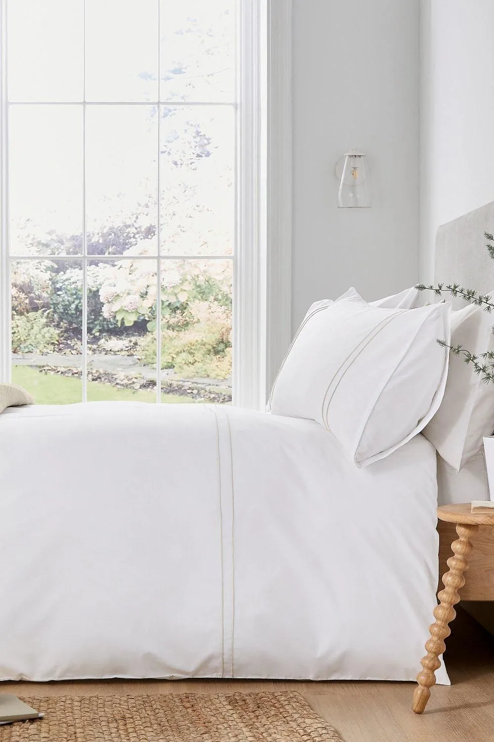 Murmur 'Catherine' Cotton Percale Duvet Cover in Ivory