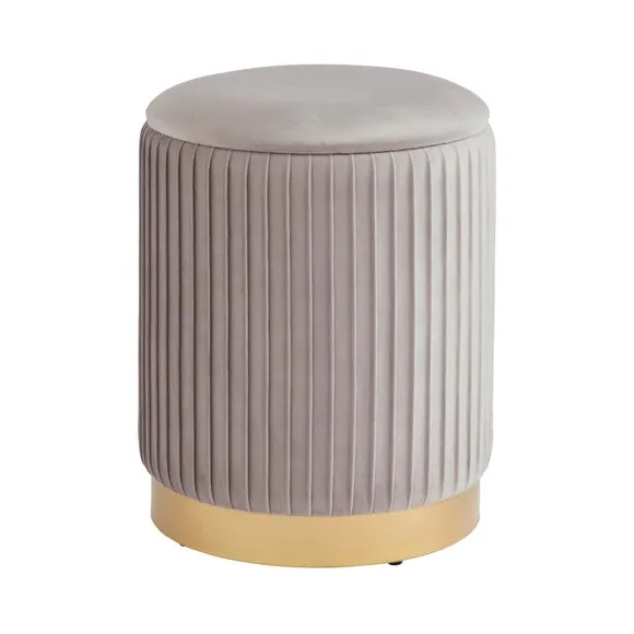Esme Pleated Velvet Storage Footstool 4