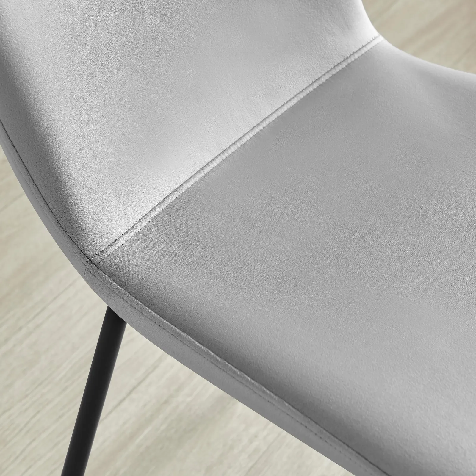 FurnitureboxUK 2 x Asti Black Velvet Dining Chairs in Grey 6