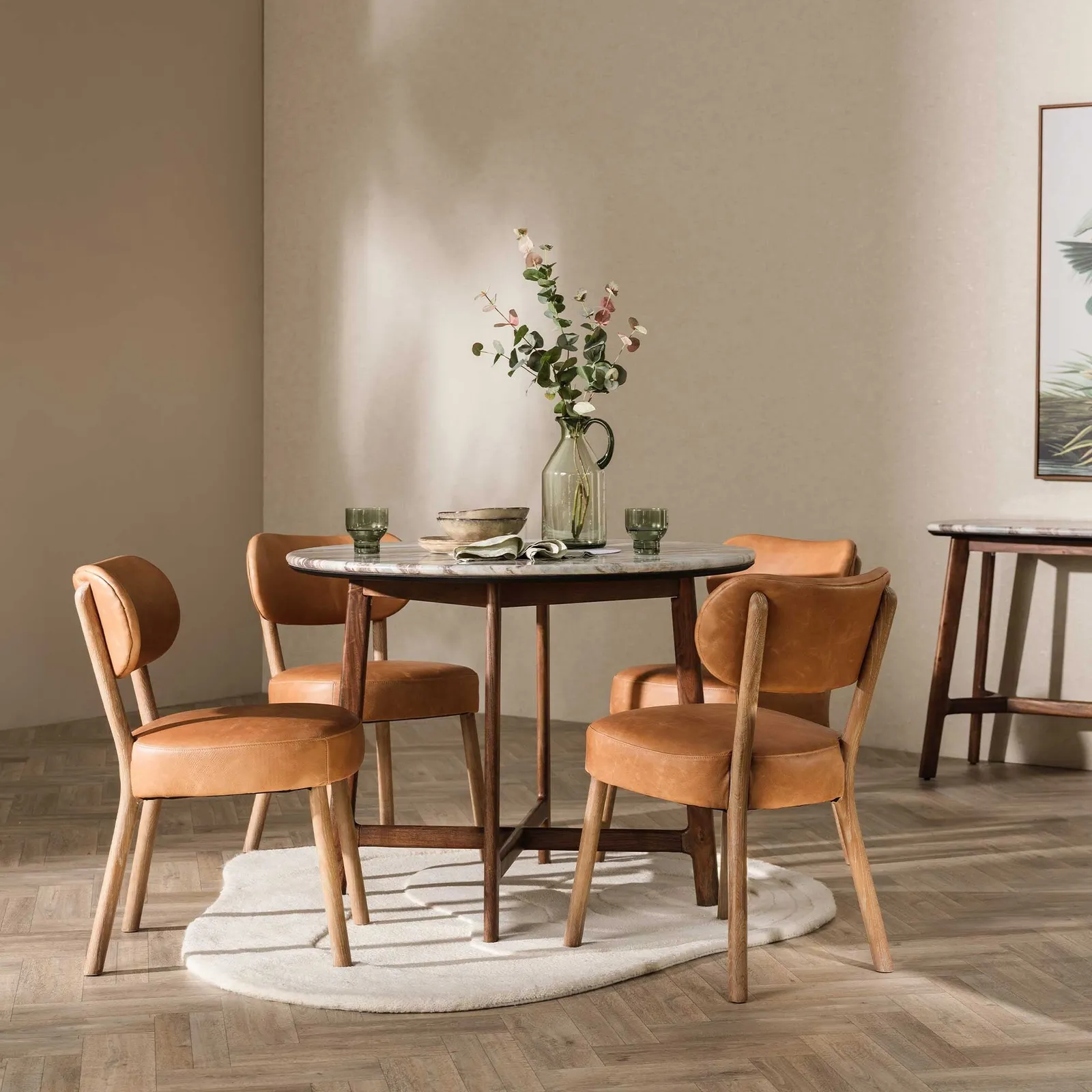 Dove Dining Chair, Brown Leather | Barker & Stonehouse 3