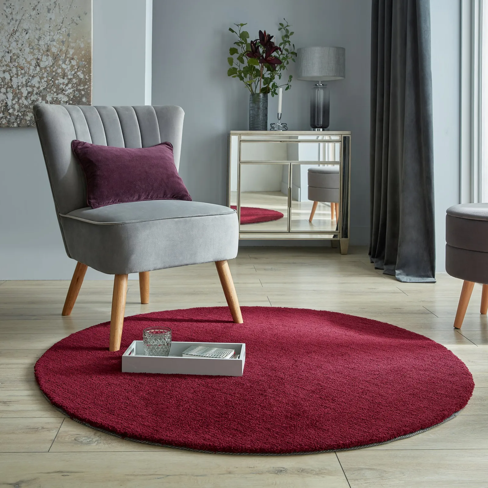 Isla Circle Rug Isla Claret