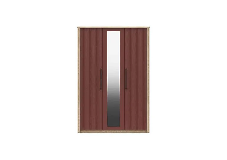 Chelsea 3 Door Wardrobe With Mirror Door and Silver Handles