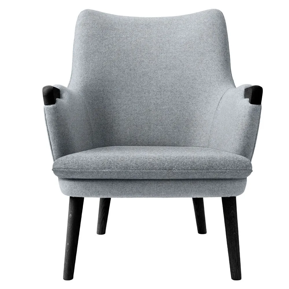 Carl Hansen & Son CH71 Lounge Chair Black Oak Shell Hallingdal 130 Cushion Hallingdal 130 2