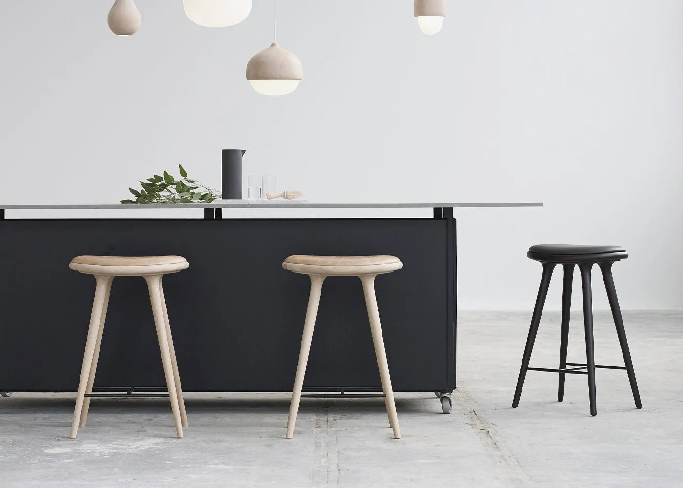 Mater High Stool H69cm Black Stained Beech 4