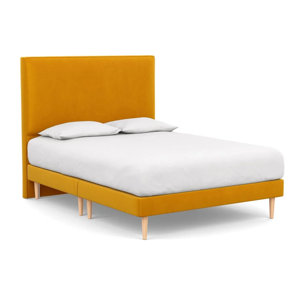 Heal's Newman Headboard Double Smart Cotton Linen Celestial 2