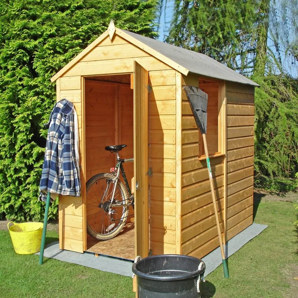 Shires Shetland Single Door Tongue & Groove Garden Shed Workshop 6x4 ft in Brown