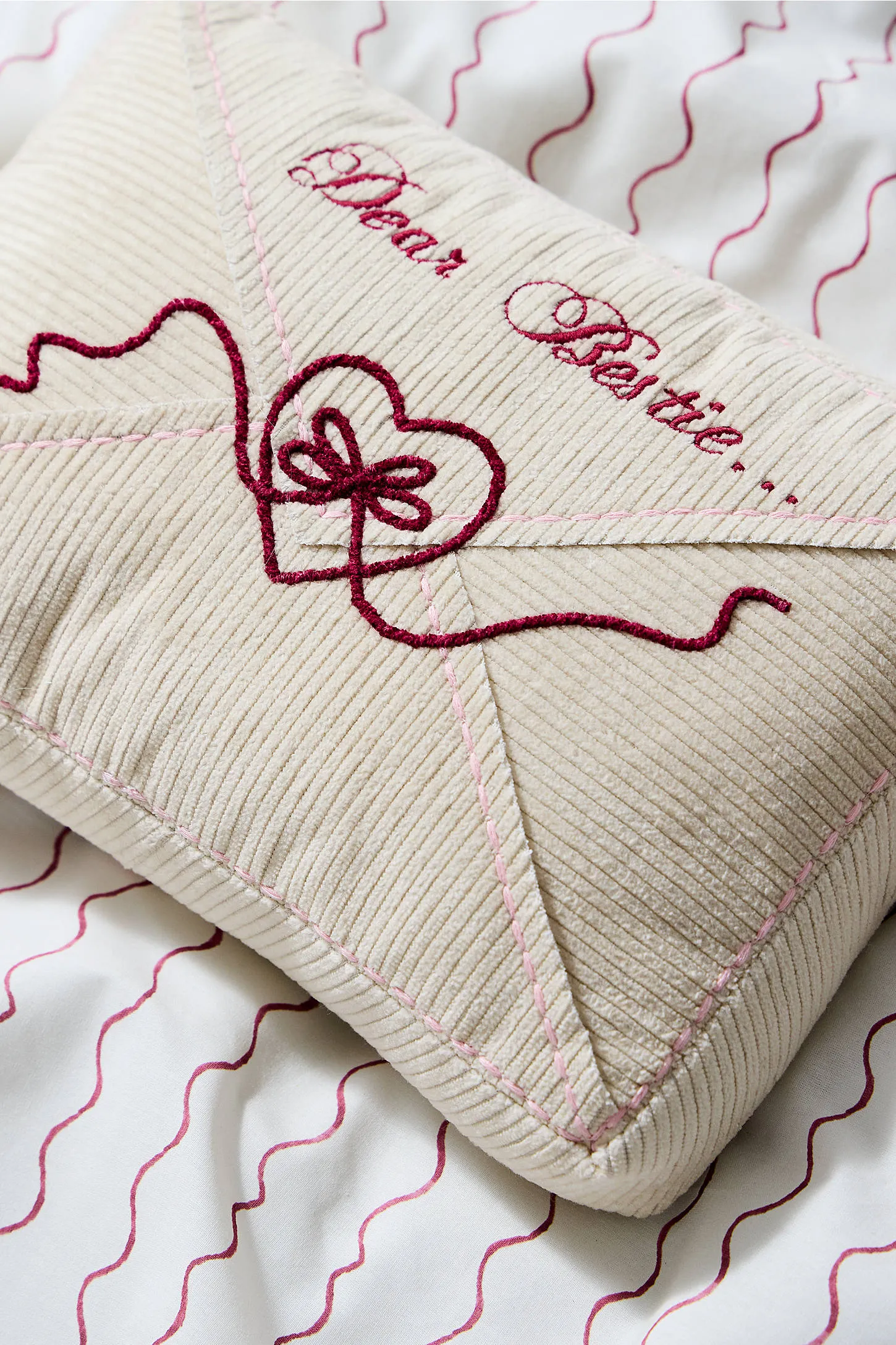 Dear Bestie Envelope Cushion - Cream 3