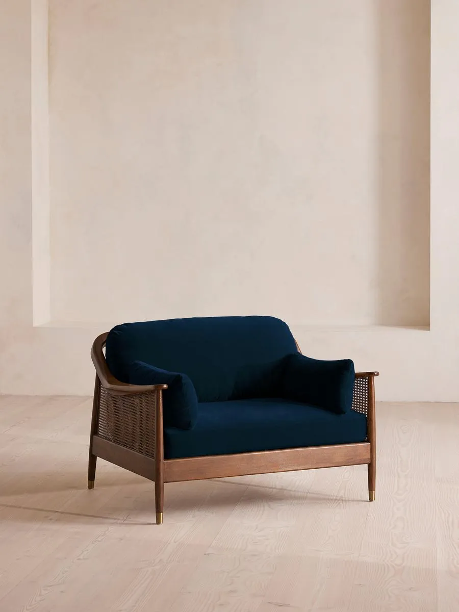 Atlanta Loveseat, Velvet, Royal Blue