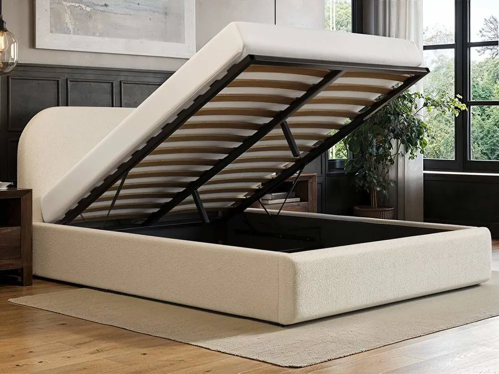 Flair Alba Ottoman Bed Cream Boucle 2