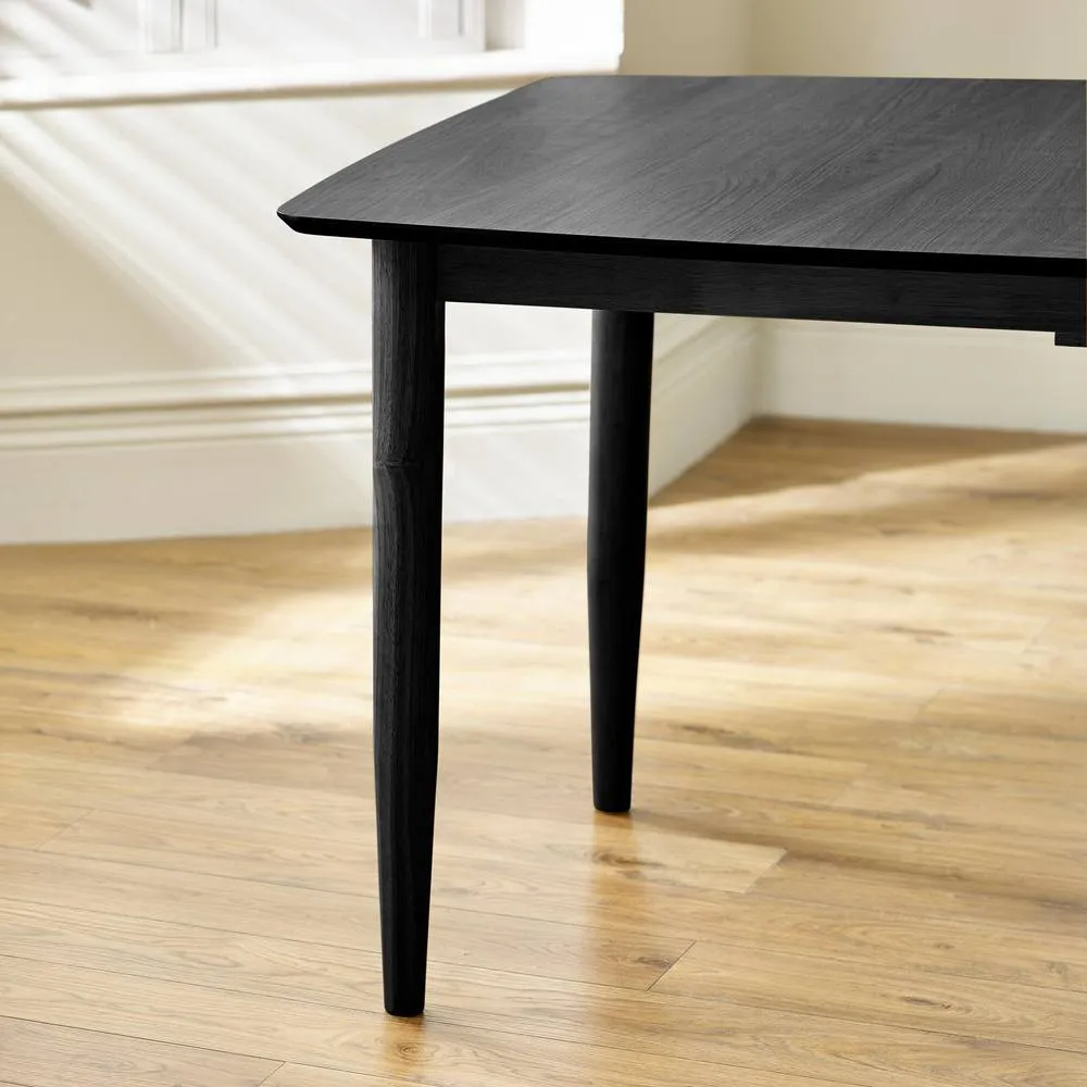 FurnitureboxUK Leif Rectangular Solid Wood Large Extending 6-8 Seater Dining Table in Black 6