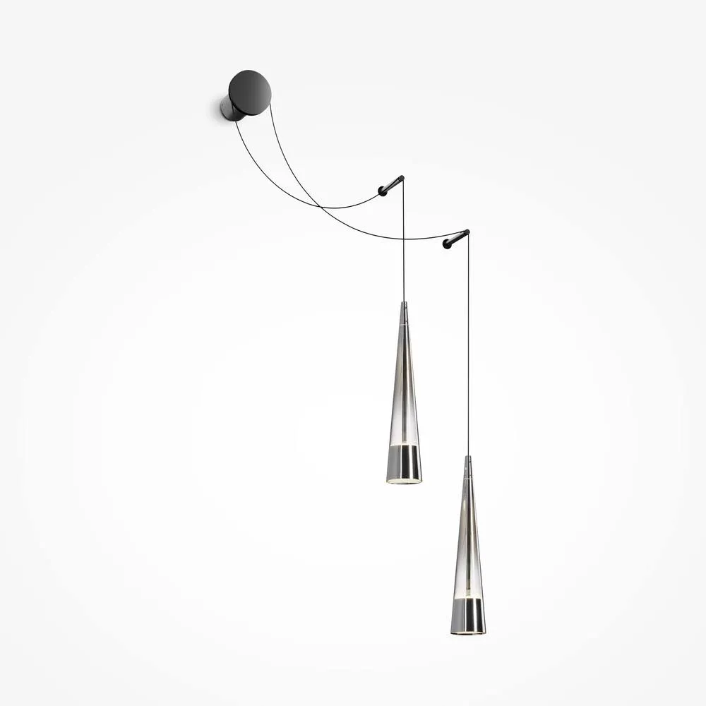 Netlighting Maytoni Sintesi Modern 2 Light Wall Lamp Chrome 3000K in Grey