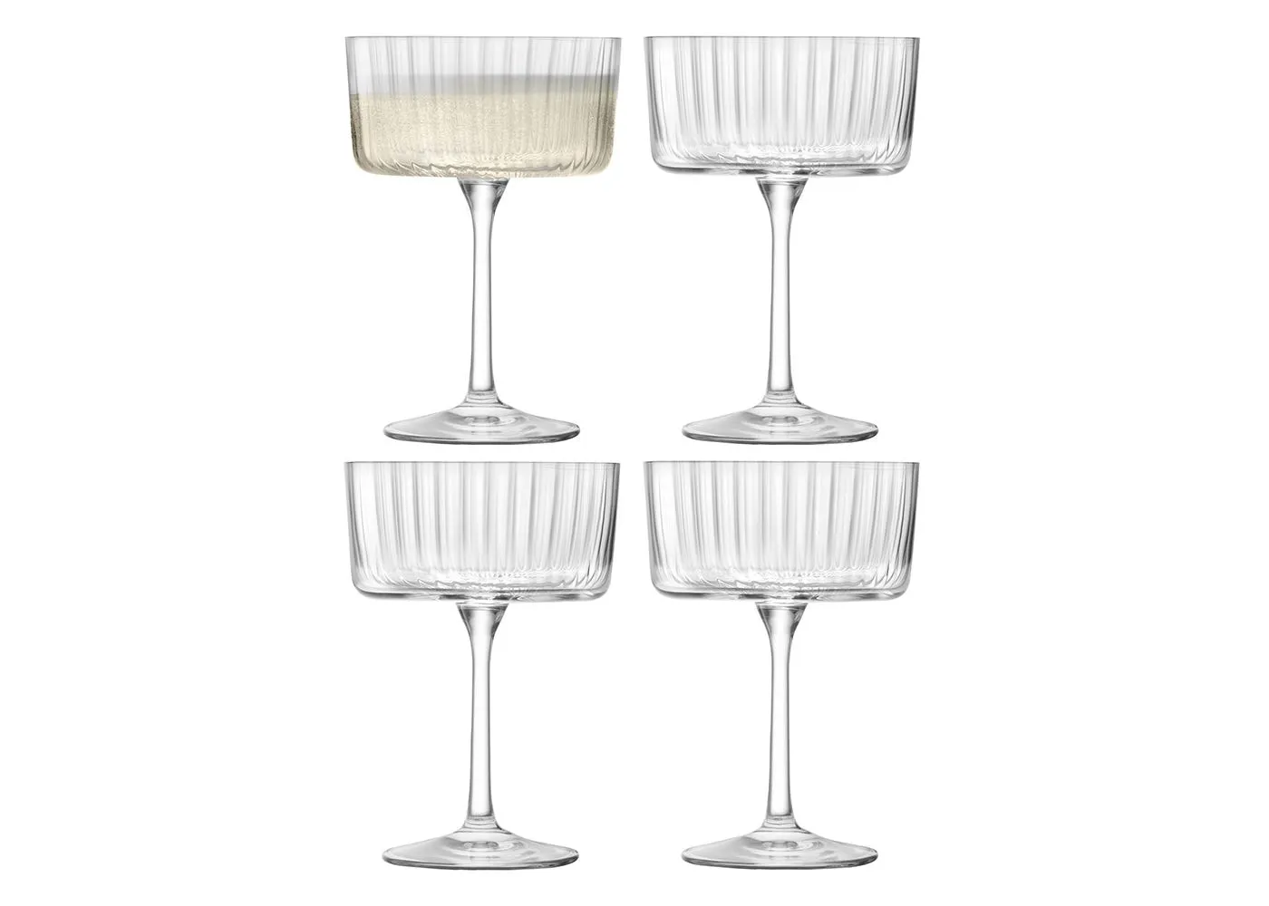 LSA International Gio Line Champagne/Cocktail Set of 4 Clear